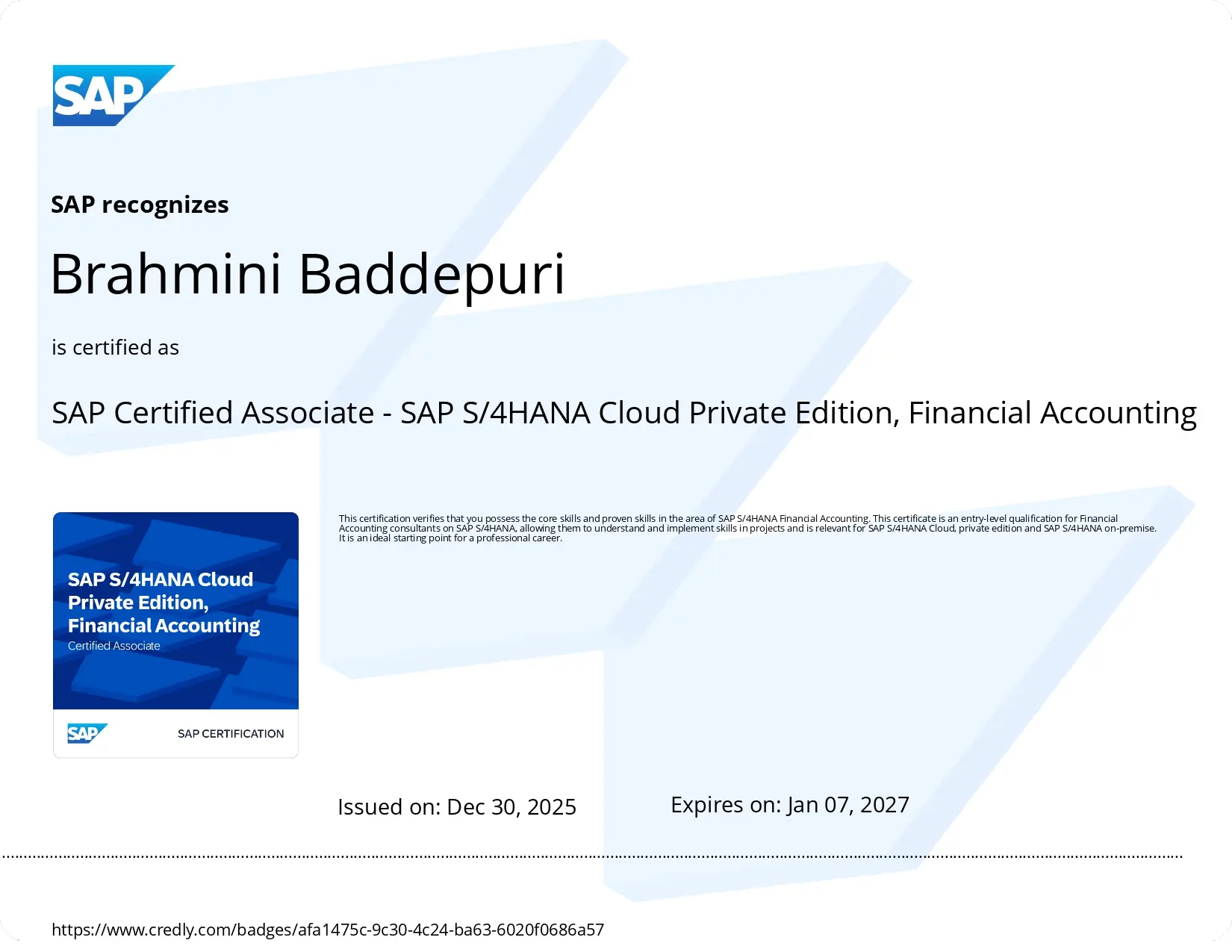 SAP FICO Certificate