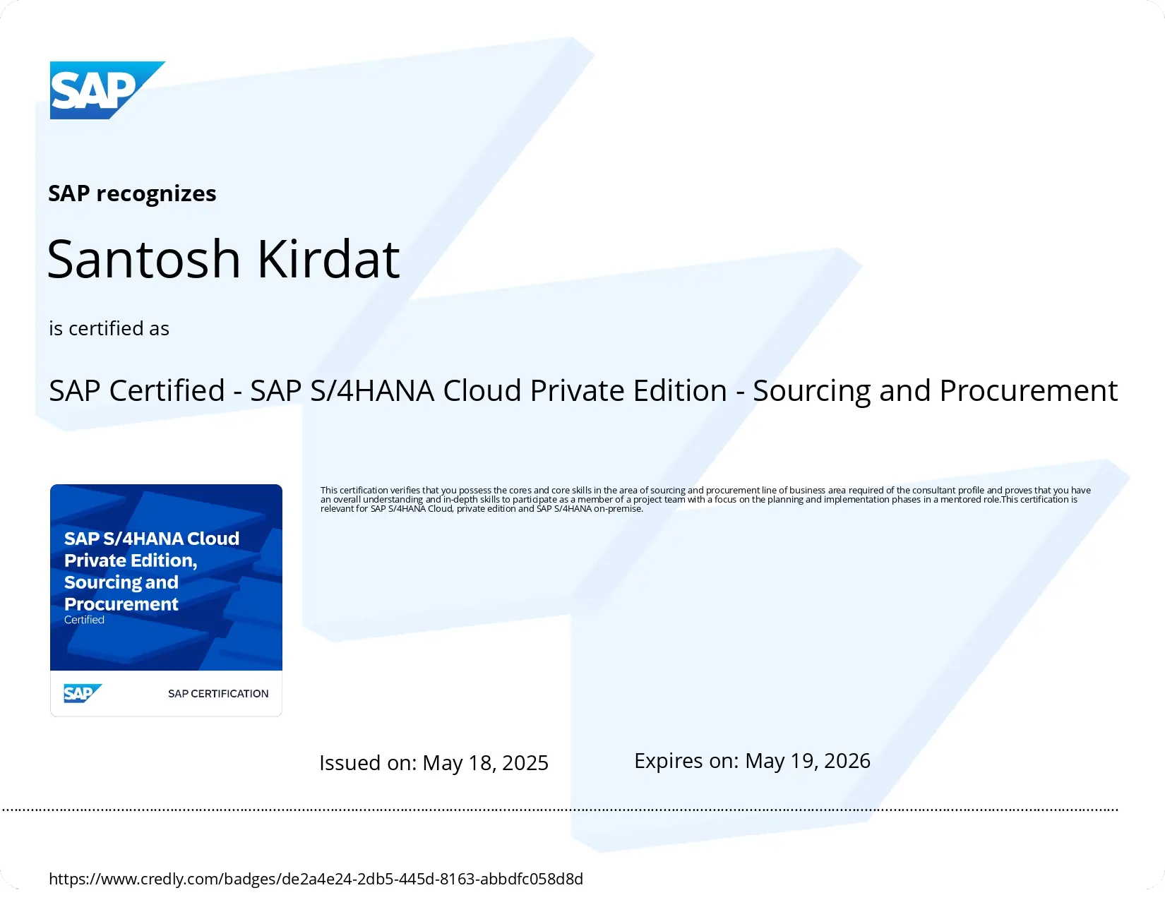 SAP MM Certificate